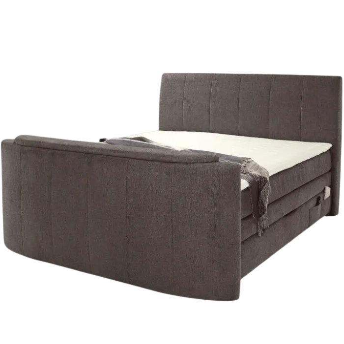 Lit Boxspring 180 x 200 cm Bel Air chenille gris foncé