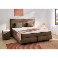 Lit Boxspring - 160 x 200 cm Lit coffre taupe Simone