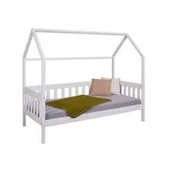 Lit cabane 90x200 Funky blanc (sans sommier)