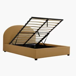 Lit coffre arrondie 140 x 190 cm Camel 66102