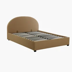 Lit coffre arrondie 140 x 190 cm Camel 66102