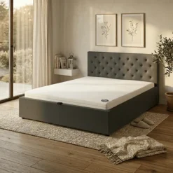 Lit coffre 160x200 Chester/Oxford gris
