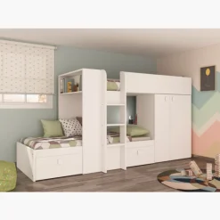 Lit combiné N 1277 reversible blanc 200cm