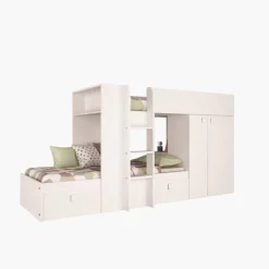 Lit combiné N 1277 reversible blanc 200cm