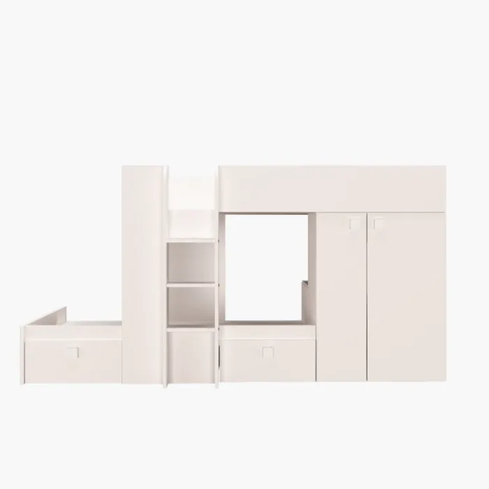 Lit combiné N 1277 reversible blanc 200cm