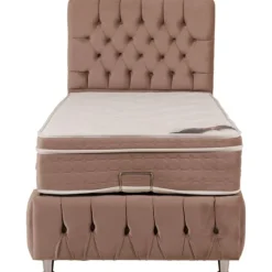 Lit complet Exelans 90 cm - avec coffre Beige