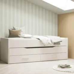 Lit gigogne Twist 90 x 200 cm blanc