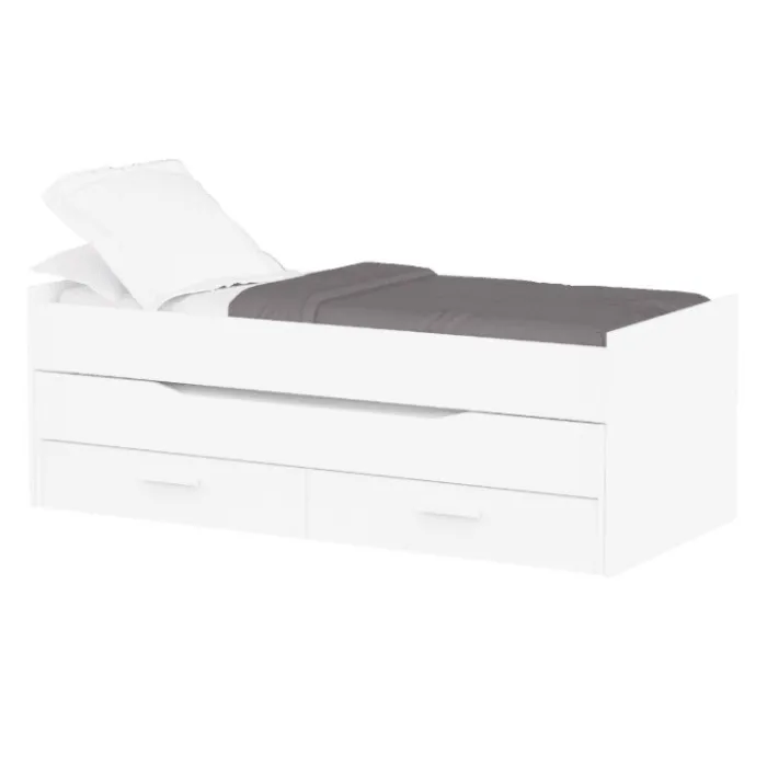 Lit gigogne Twist 90 x 200 cm blanc