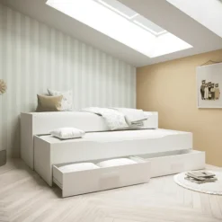 Lit gigogne Twist 90 x 200 cm blanc