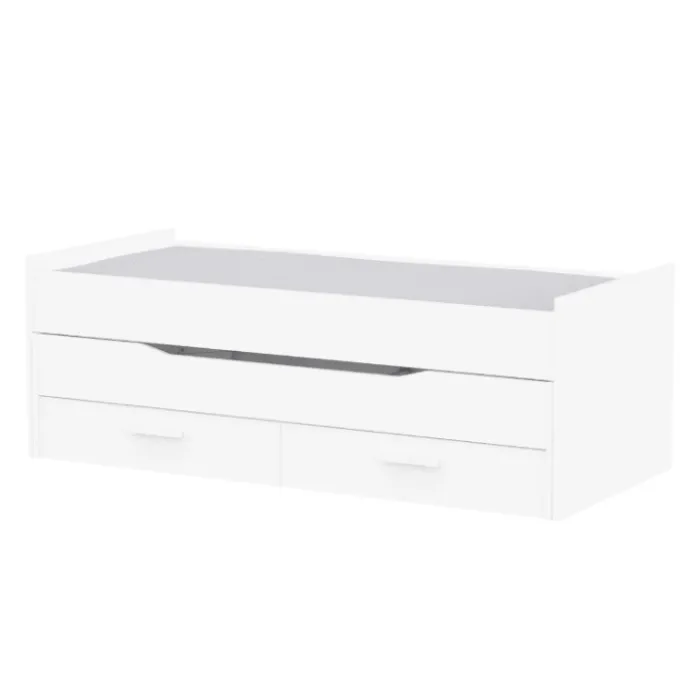 Lit gigogne Twist 90 x 200 cm blanc