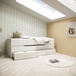 Lit gigogne Twist 90 x 200 cm blanc