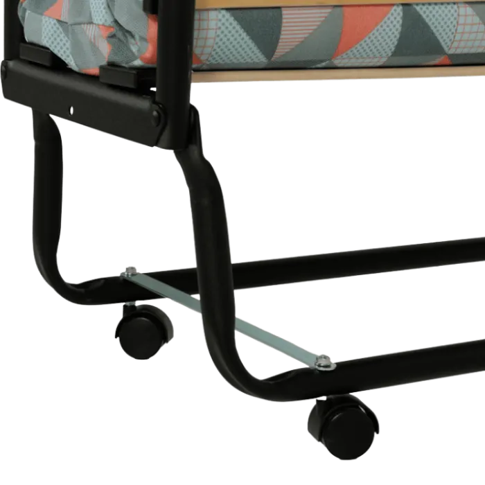 Lit pliant 80 x 190 cm - 12 lattes noir + housse