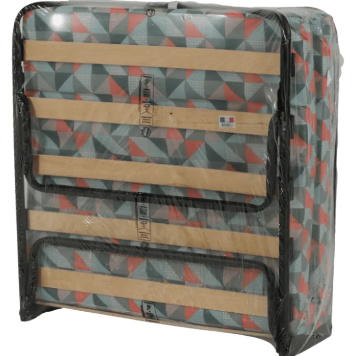 Lit pliant 80 x 190 cm - 12 lattes noir + housse
