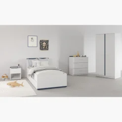 Lit 90 x 190/200 cm Blanc Reverso 289201 ( panneaux révérsible noir ou saumon )