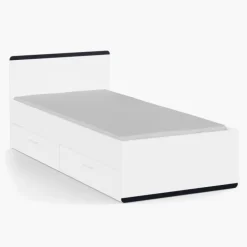 Lit 90 x 190/200 cm Blanc Reverso 289201 ( panneaux révérsible noir ou saumon )
