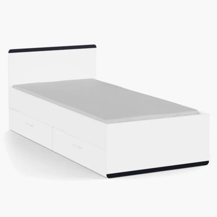 Lit 90 x 190/200 cm Blanc Reverso 289201 ( panneaux révérsible noir ou saumon )