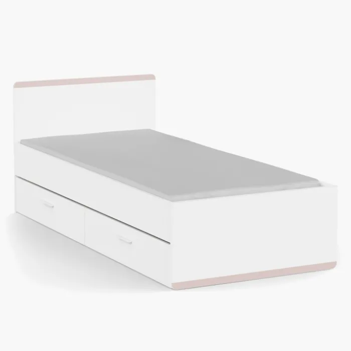 Lit 90 x 190/200 cm Blanc Reverso 289201 ( panneaux révérsible noir ou saumon )