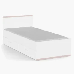 Lit 90 x 190/200 cm Blanc Reverso 289201 ( panneaux révérsible noir ou saumon )