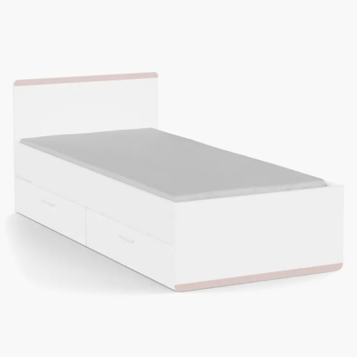 Lit 90 x 190/200 cm Blanc Reverso 289201 ( panneaux révérsible noir ou saumon )