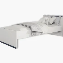 Lit 90 x 190/200 cm Blanc Reverso 289201 ( panneaux révérsible noir ou saumon )