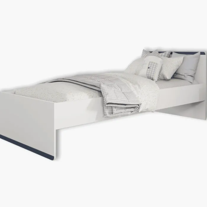 Lit 90 x 190/200 cm Blanc Reverso 289201 ( panneaux révérsible noir ou saumon )