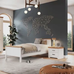 Lit 90 x 200 cm Maluno blanc