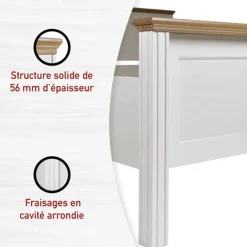 Lit 90 x 200 cm Maluno blanc