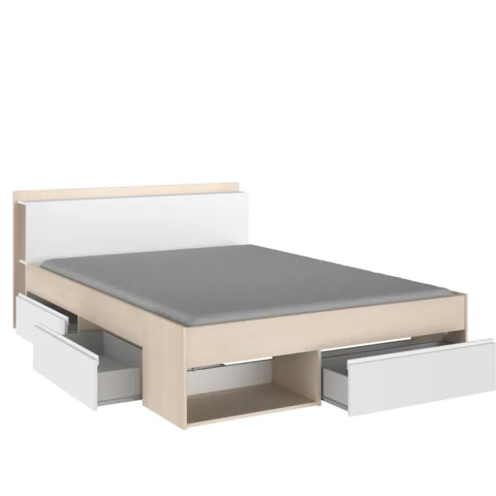 Lit 160x200 Most blanc/acacia clair