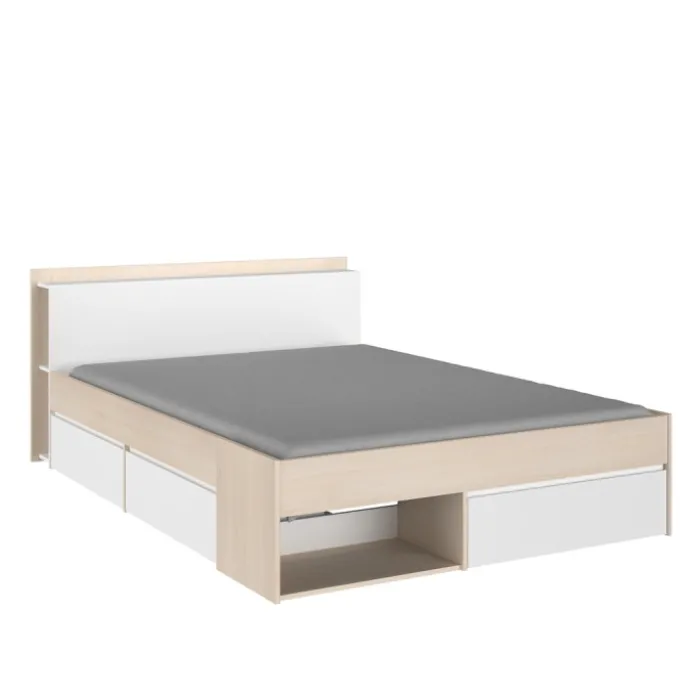 Lit 140x200 Most blanc/acacia clair