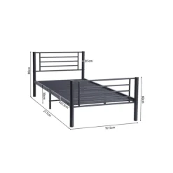 Lit 90x200 Sammy gris foncé