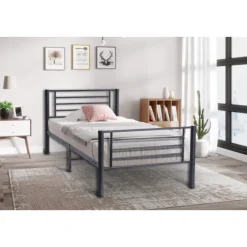 Lit 90x200 Sammy gris foncé