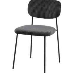 LOLA - Chaise velours cotelé gris