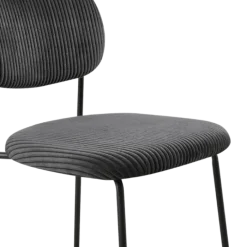 LOLA - Chaise velours cotelé gris