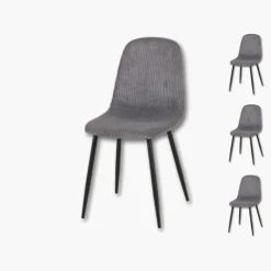 Lot de 4 chaises Mia - gris foncé