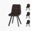 Lot de 4 chaises Stella en vintage gris
