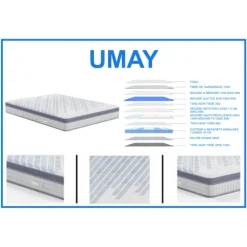 Matelas Umay 90 x 190 cm Hybride Premium