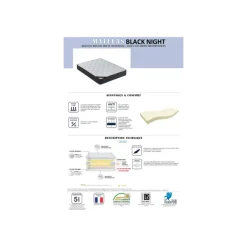 Matelas 120x200 Black Night mousse haute résilience