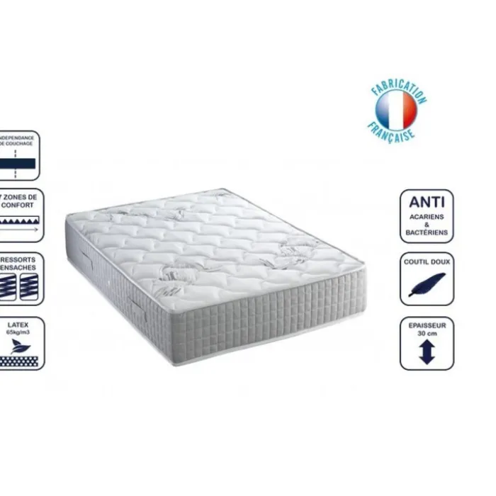 Matelas 160x200 Latex Spring ressorts ensachés