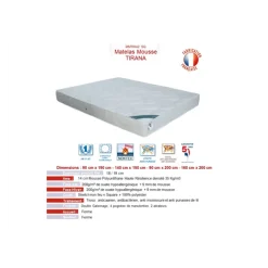 Matelas 90x200 Tirana mousse polyurethane