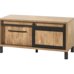 Meuble TV6 Alcatraz bois de teck orange/noir mat