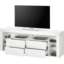 Meuble tv avec LED Goal blanc