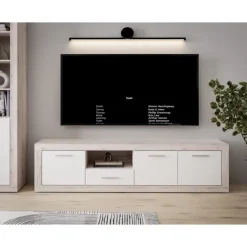 Meuble TV Baccio chêne cendre/blanc
