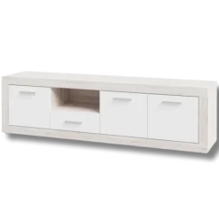 Meuble TV Baccio chêne cendre/blanc