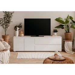 Meuble TV Capetown blanc brillant