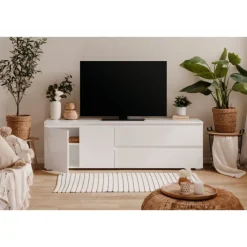 Meuble TV Capetown blanc brillant