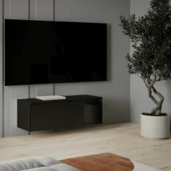 Meuble tv Libertad noir brillant