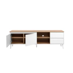 Meuble TV Linz chêne artisan/blanc