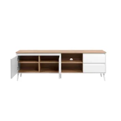 Meuble TV Linz chêne artisan/blanc