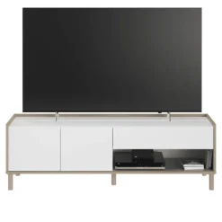 Meuble tv Morphis blanc et chêne japon