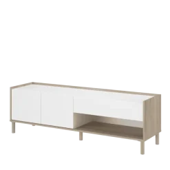 Meuble tv Morphis blanc et chêne japon